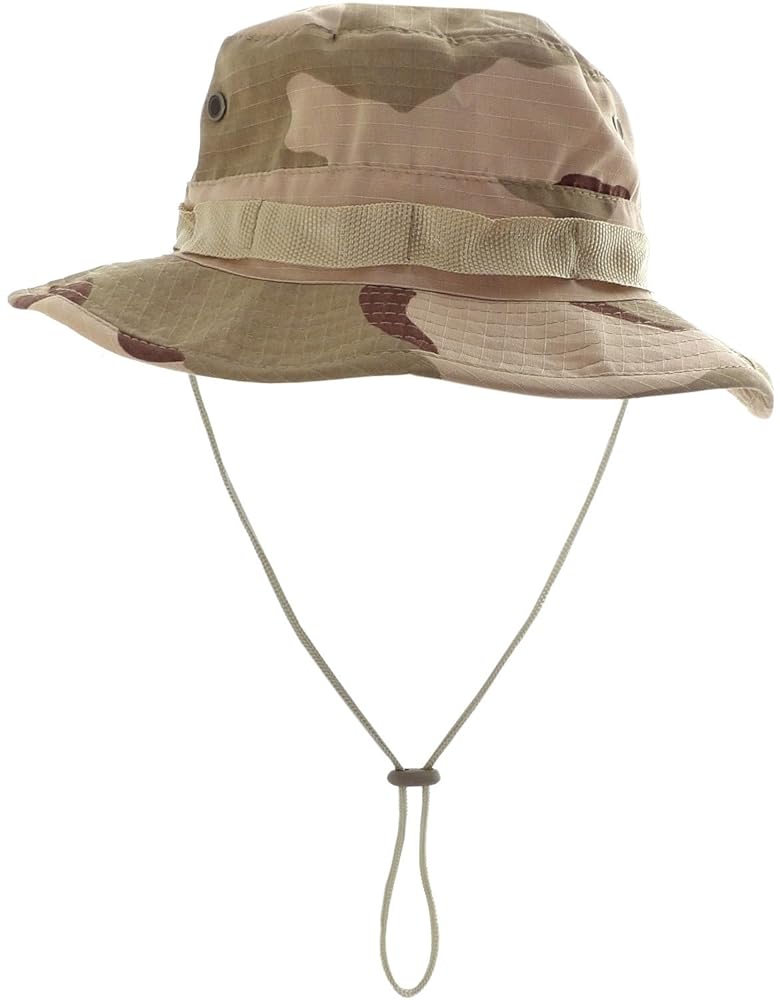 Military Style Camo Boonie Hat, WdlndShrpKhakiGrn at Amazon